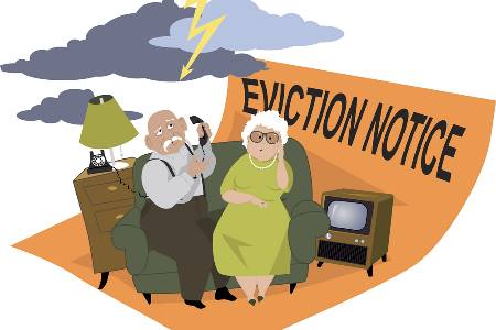 Elderly couple facing an eviction notice