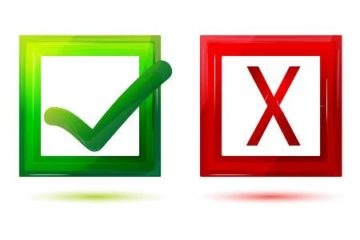green accept box and red reject box