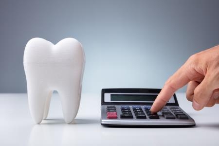 Tooth next to calculator