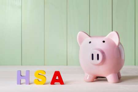 HSA in block letters with piggy bank